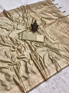 Nuevo Sari Tradicional de Piel Sintética Suave y Pura 2026, Tela Personalizada de Colores Vivos, Largo Regular, con Blusa a Juego, Venta al por Mayor para Fiestas - Product Image 4