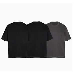 Nuevo diseño de verano ácido lavado Camiseta 100% algodón personalizado suelto gota hombro hombres moda sólido tejido ácido lavado camisetas - Product Image 3