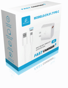 Caricabatterie Rapido PD 5V 2.1A con Cavo Type C per Telefoni Cellulari e Auricolari, Spina UK Compatibile con Standard EU/JP - Product Image 4