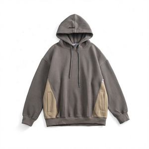 Sudadera con capucha de talla grande personalizada para hombre Terry Contraste Color Patchwork Sudadera con capucha para hombre Sudaderas con capucha esenciales - Product Image 1