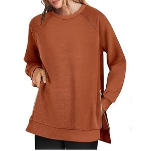 Gran oferta, sudaderas de Color marrón para mujer, fabricante de ropa personalizada, último diseño, ropa de calle informal, Tops de lana, sudadera - Product Image 6