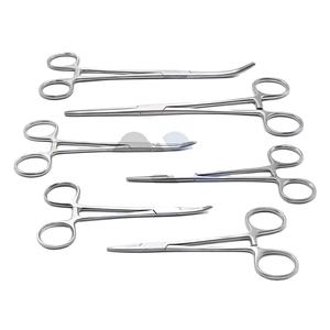Juego de 6 Pinzas Hemostáticas Curvas y Rectas Premium 5 6 8, Instrumentos Médicos Quirúrgicos Dentales de Alta Calidad, Logotipo Personalizado, Confiable, Venta al por Mayor - Product Image 1