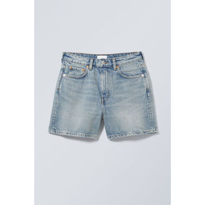 กางเกงยีนส์ขาสั้นเอวสูงสำหรับผู้หญิงกางเกงขาสั้นผ้ายีนส์เอวสูงปกติระบายอากาศได้ดี - Product Image 3