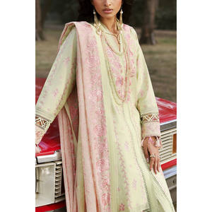 Ensemble de costume en tissu brodé pour femmes, 3 pièces, avec dupatta en mousseline brodée PM-62016 - Product Image 6