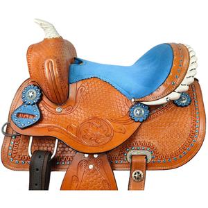 Selles de course de baril en gros abordables faites à la main en cuir véritable selles de cheval Western Premium Bulk Cowboy Rodeo Tack Supply - Product Image 2