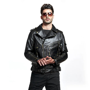 Customizable Men's Designer <b>Jacket</b> in Plus Size Embossed Logo Pure Leather with <b>Canvas</b> Fabric Customizable Logo Designer Blank - Product Image 5