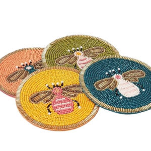 Look chic perlé caboteur décoration de Table brodé à la main moustique perlé sous-verres napperons Multi couleurs Design perle caboteur - Product Image 1