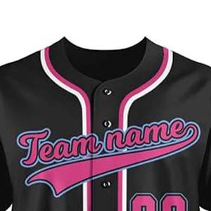 OEM de alta calidad 100% poliéster personalizar botón completo sublimación béisbol Jersey transpirable personalizar logotipo Jersey - Product Image 4