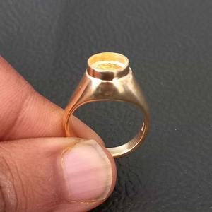 925 Sterling Silver 8mm Collet Ring Bezel 14K Gold Plated Men's Jewelry Finding Component DIY Jewelry Making Supplies - Product Image 2