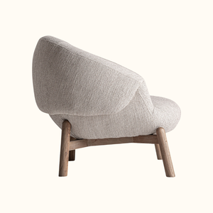 Sillón Moderno Minimalista con Estructura de Madera Maciza Ergonómica y Duradera y Tela de Poliéster Texturizada para Uso en el Hogar, Hotel o Villa - Product Image 3