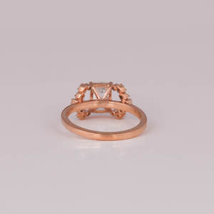 Emerald Cut Lab Grown Diamond Ring 14KT Rose Gold Plated Trendy New Style Engagement & Wedding Ring Gift for Women - Product Image 5