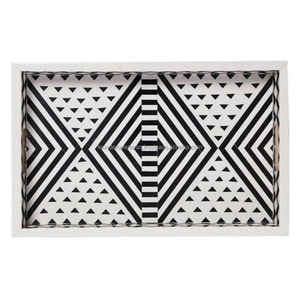 Bandeja de servicio Floral de tendencia moderna con incrustaciones de hueso de perla madre Venta caliente decoración del hogar regalo para boda para hoteles Día de la madre - Product Image 3