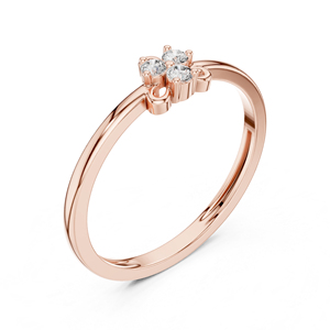 Anillo de Boda de Oro Rosa de 14K con Diamante Cultivado en Laboratorio, Simple y Redondo, para Mujer |   Regalo Certificado por IGI - Product Image 4