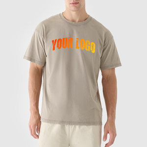 Camisetas de hombre de color claro, ropa de calle de ajuste Regular de peso pesado en blanco personalizada, punto de algodón 100% estampado - Product Image 4