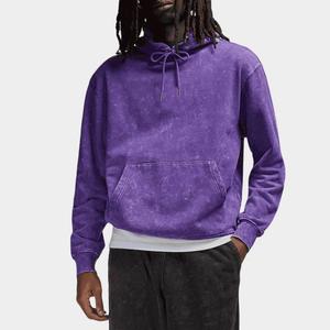 Hombres personalizados desgastados de gran tamaño en blanco ácido Vintage ácido lavado sudaderas con capucha de peso pesado Sudadera con capucha para la venta - Product Image 1
