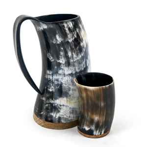 Taza rústica de cuerno natural hecha a mano, taza ecológica, taza elegante duradera, perfecta para café, té, whisky, Cocina, Bar - Product Image 1