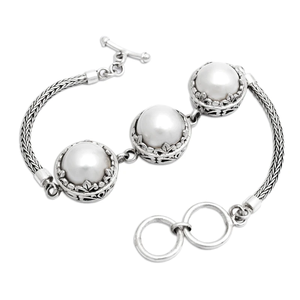 Pulsera Hecha a Mano de Plata Esterlina y Perlas Cultivadas en Agua Dulce, Cadena de Moda y Eslabones, Regalo de Joyería, Precio Al por Mayor - Product Image 3