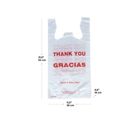 Sacs en plastique HDPE de haute qualité, sans taxes, avec impression « Merci », pour supermarchés et marchés