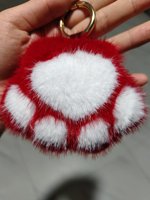 Porte-clés boussole en peluche douce au design de dessin animé Kawaii, pompon en fausse fourrure en forme de patte d'ours 3D, breloque de voiture et pendentif de sac