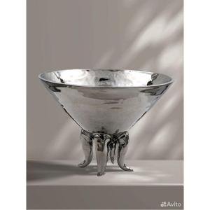 Bol rond à 3 pieds en argent, décoration de table, centre de table, bols pour servir les aliments, passe au lave-vaisselle, bol de luxe, prix de gros - Product Image 6