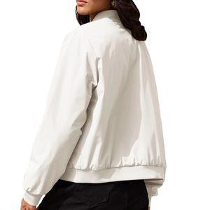 Chaqueta de Mujer de Lujo, Transpirable y Cálida, Estilo Bomber para Exteriores, Estilo Sólido, Manga Larga, Bolsillos Delanteros, Ligera - Product Image 4