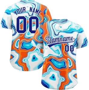 Camiseta de béisbol transpirable de suministro de fábrica impresa personalizada con OEM para equipos y uso de entrenamiento - Product Image 1