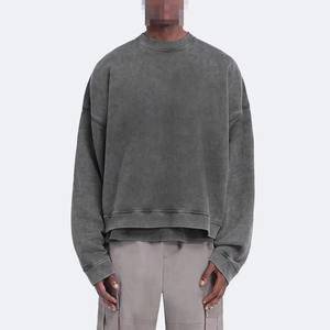 Sudadera Personalizada para Hombre, Estilo Holgado, Lavado Ácido, Cuello Redondo, Algodón, Felpa Francesa, Gruesa, Bordada, con Capucha - Product Image 1