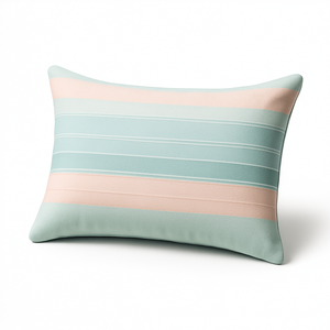 Chic Pastel <b>Striped</b> Throw Pillow in Soothing Aqua and Blush Tones Perfect Accent <b>Cushion</b> for Cozy Sofa Bedroom or Lounge Decor - Product Image 2