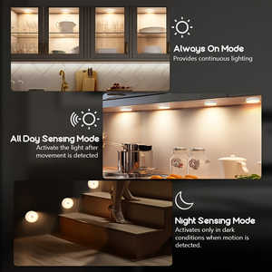 Luz Nocturna Inteligente de 8 LED para Interiores, Montada en la Pared, Recargable por USB, con Sensor de Movimiento, Cable de Carga Magnético USB - Product Image 5