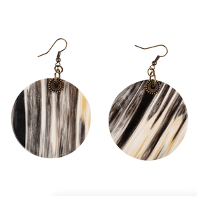 ต่างหูทรงวงรีทำจากเขาสัตว์สีดำ ดีไซน์สร้างสรรค์ คุณภาพดีที่สุด ต่างหูทันสมัยสำหรับขายส่ง งานฝีมือจากธรรมชาติ - Product Image 4