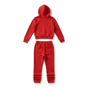 <b>Pink</b> Women's Zip Hoodie Jogger Set Fleece <b>Tracksuit</b> Hooded Sweatshirt and Drawstring Pants Casual Winter Outfit - Product Image 4