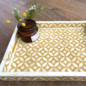 ถาดเสิร์ฟตกแต่ง ถาดเสิร์ฟทำจากไม้ MDF ฝังเรซิ่น ถาดขัดเงาธรรมชาติ เป็นมิตรกับสิ่งแวดล้อม ของตกแต่งบ้านและเครื่องครัว - Product Image 1