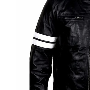 แจ็กเก็ตหนังยาวของผู้ชายเสื้อแจ็กเก็ตหนังแบบหนาสำหรับฤดูหนาวของแท้100% - Product Image 5