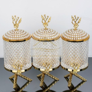 โถแก้วคริสตัลแบบมินิมอล, โถแก้วใส่ลูกอมสำหรับตกแต่งภาชนะเก็บอาหารอุปกรณ์เสริมสำหรับห้องครัว - Product Image 2