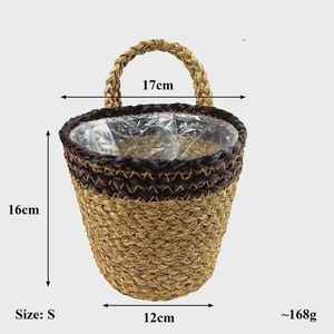 Multi-functional Portable Woven <b>Flower</b> Pot Seagrass <b>Basket</b> Plant Floor Storage <b>Basket</b> - Product Image 1
