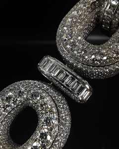 Colgante de Diamantes Unisex Personalizado con Certificación GRA, Plata S925, Letra con Nombre, Moissanita, Chapado en Oro, para Raperos, Hip Hop - Product Image 2