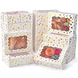 Boîte à gâteau Western Point avec fenêtre, support et ruban, recyclable, estampage, qualité alimentaire, vente en gros transfrontalière, matériaux recyclés - Product Image 1