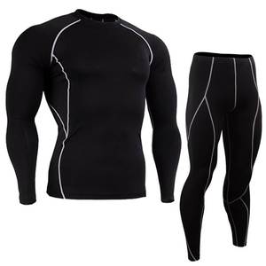 Conjunto de Camiseta y Leggings de Compresión Lightning para Hombre, Manga Larga, Estampado, para Gimnasio - Product Image 2