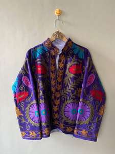 Veste d'hiver ethnique vintage en coton, brodée à la main, respirante, matelassée, style Suzani - Product Image 5