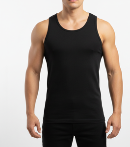 ForgeWear Black Cotton <b>Vest</b> for <b>Men</b> Sleeveless Soft Breathable Stretch Fabric Built for Reliable Everyday Comfort - Product Image 1
