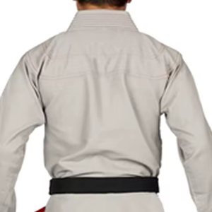 Uniforme de Judo Unisex Rohzen Sports RS-KS-109, 100% Algodón, Corte Regular, Transpirable, Secado Rápido, Talla Adulto, Gris con Cinturón Negro Delantero y Trasero - Product Image 3