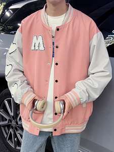 Veste universitaire en toile personnalisable pour hommes, haut confort avec broderie sur les épaules tombantes, nouvelle position du logo avant de style hivernal - Product Image 6