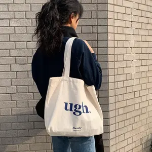 Customized Logo Printed Popular Women's Tote Bags Messenger Plain Organic Cotton Canvas Tote Shopping Bags Women's Shoulder Bags