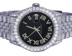 Moda VVS Moissanite Diamond Roman Dial Acero inoxidable Automático Iced Out Hip Hop Reloj Lujo Bling Moda para hombres - Product Image 2