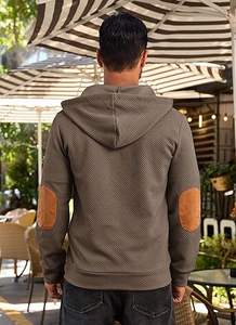 Jersey de moda para hombre de alta calidad, sudaderas con capucha, manga larga, cordón térmico, botón, textura, Sudadera con capucha - Product Image 5