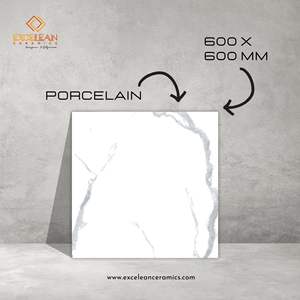 Porcelanato Ceramic 60x60 para Piso de Bano y Cocina | Azulejos de sal soluble con Diseno Brillante de Alta Resistencia Statuatio - Product Image 1
