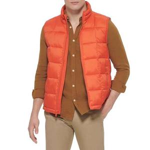 Chaleco Cortavientos de Invierno para Hombre, 100% Alta Calidad, Informal, Acolchado, Sin Mangas, con Cuello Alto, Tipo Puffer, Cálido, Color Naranja - Product Image 1