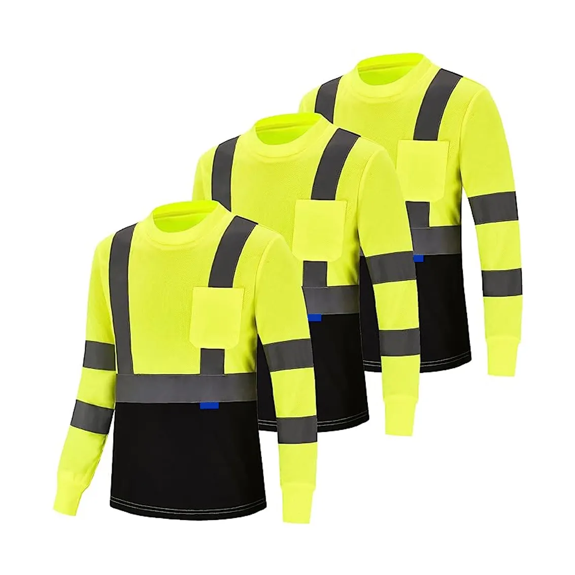 Magliette riflettenti da lavoro riflettenti a maniche lunghe ad alta visibilità camicia di sicurezza classe 2 camicia riflettente ad alta visibilità di sicurezza