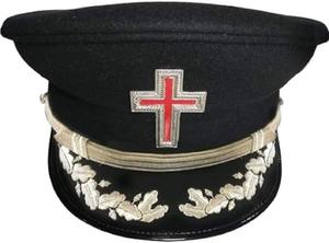 Gorras de Vestimenta de los Caballeros Templarios de la Logia Regalia, Bordado Metálico Plateado con Emblemas, Cruz de Caballero - Product Image 4
