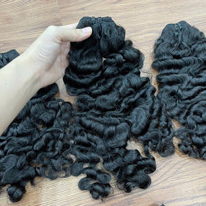 NOUVEAU PRODUIT!! Extensions humaines vietnamiennes Cheveux fuzz bouclés Trame de cheveux Extensions de cheveux doublement étirés - Product Image 2